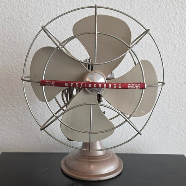 Westinghouse Art Deco Desk Fan IDLA4 Vintage Industrial Metal Fan