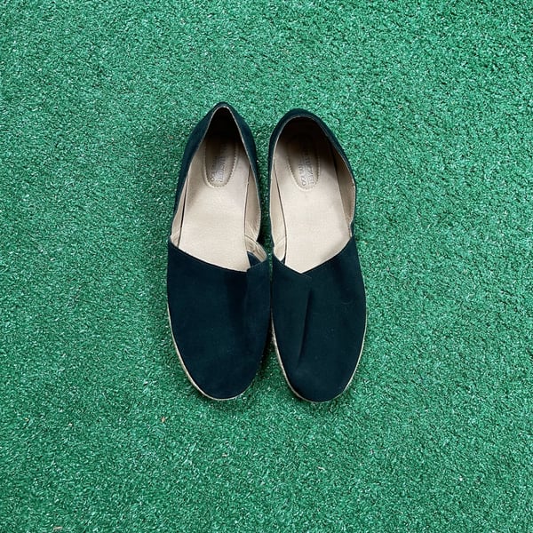 Adam Tucker Sage Espadrille Flat Size 11M Black Suede D'Orsay