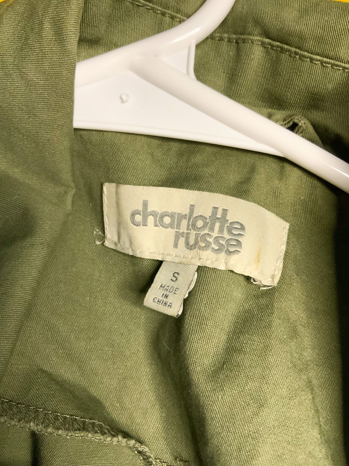 Charlotte Russe Utility Jacket Women’s Size S Green Cotton 4