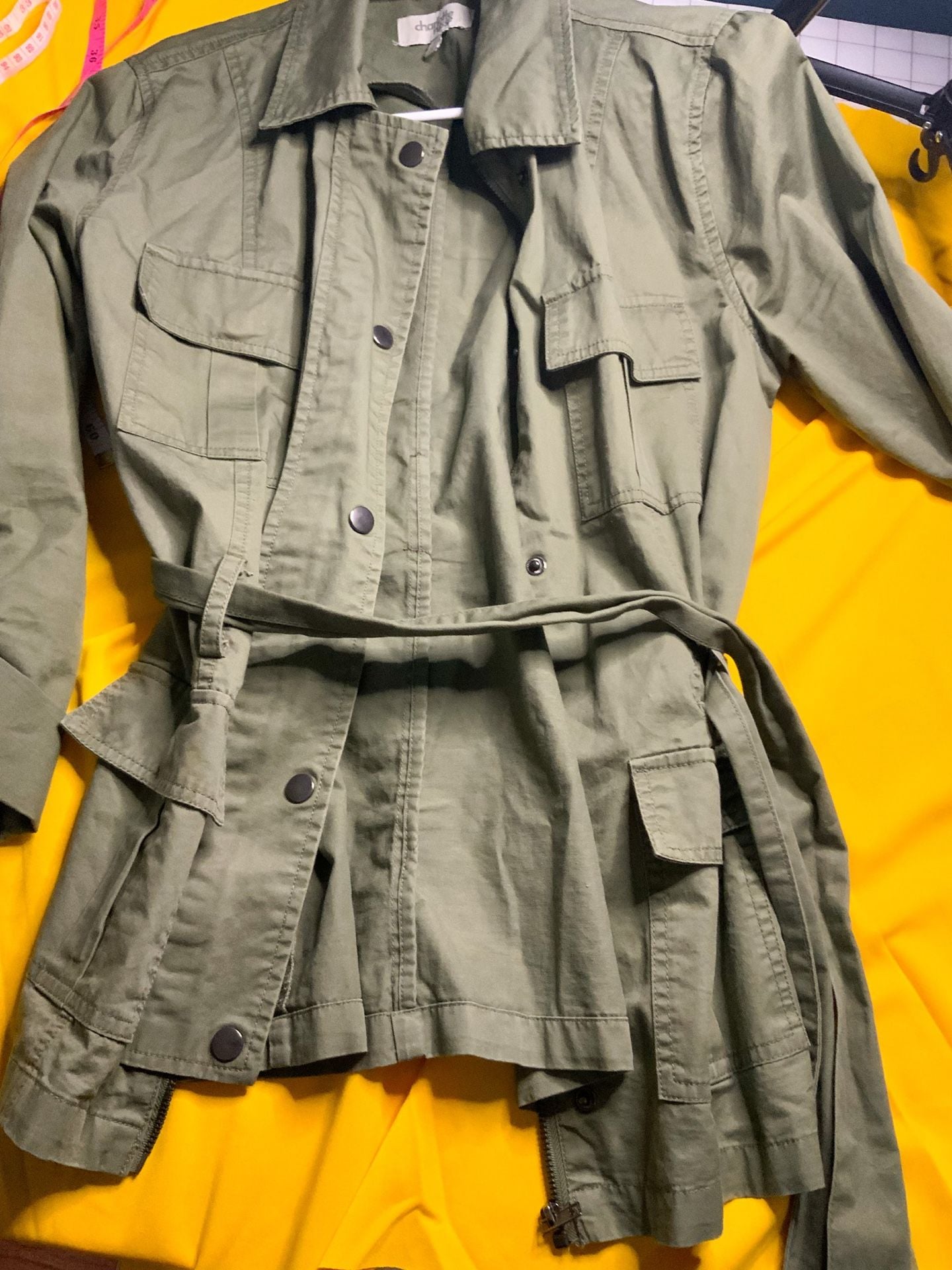 Charlotte Russe Utility Jacket Women’s Size S Green Cotton 8