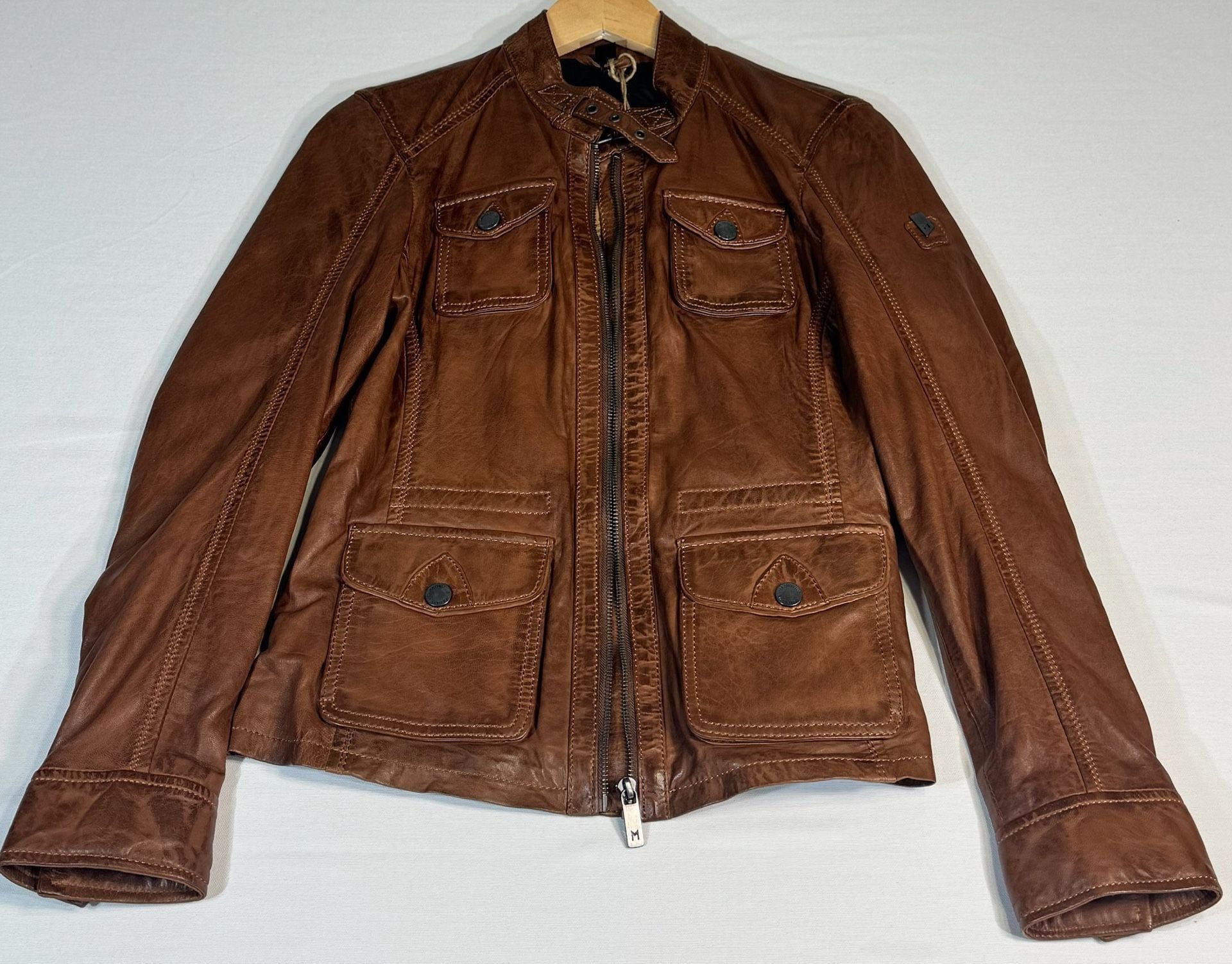 Brown Leather Moto Jacket. Brand new with tags.  2