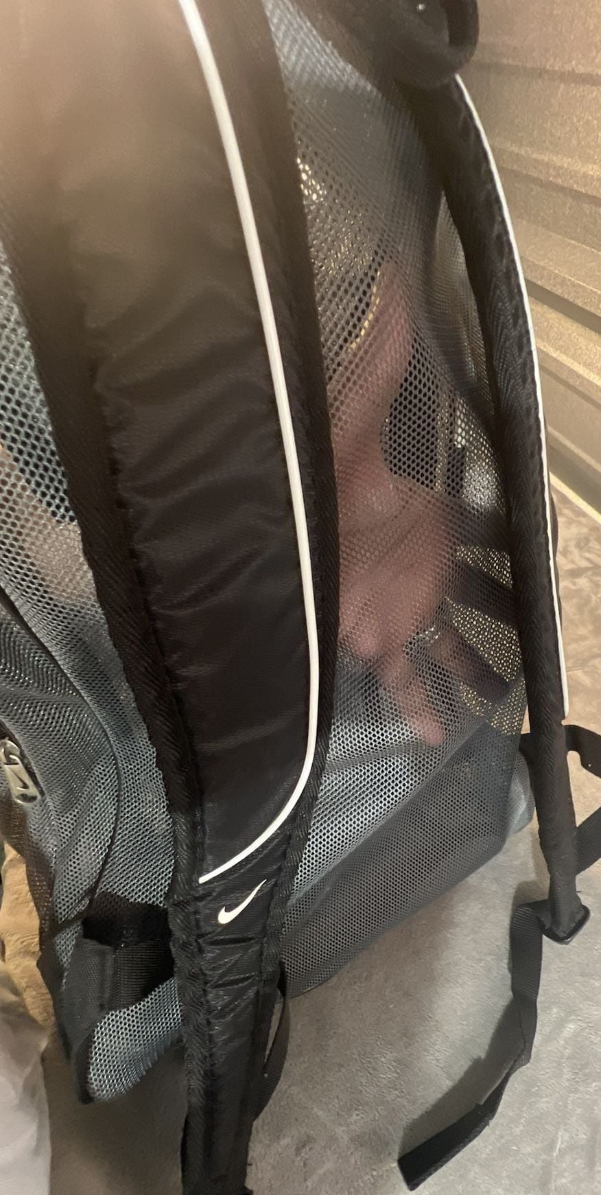 Nike Gray Mesh Backpack Gym School Sport Bag 4