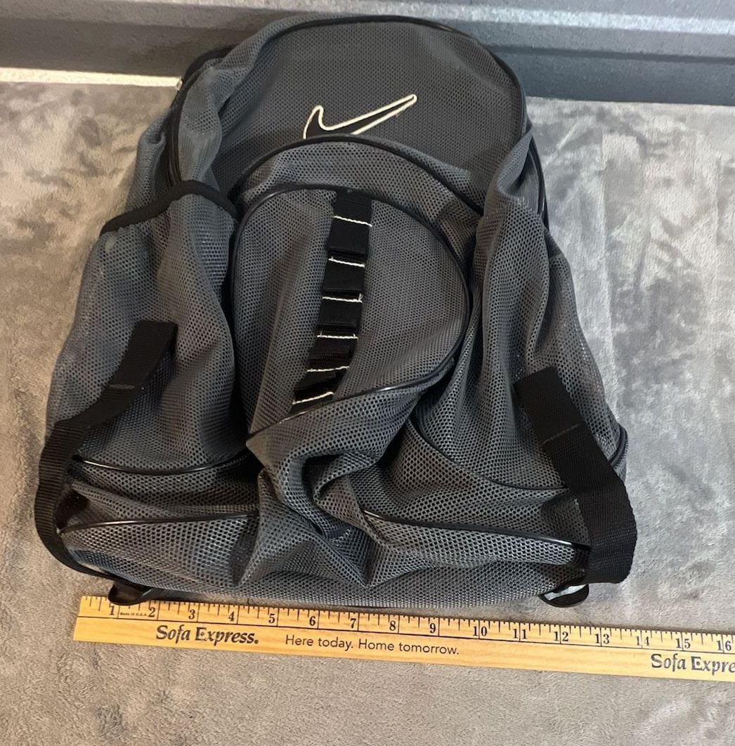 Nike Gray Mesh Backpack Gym School Sport Bag 8