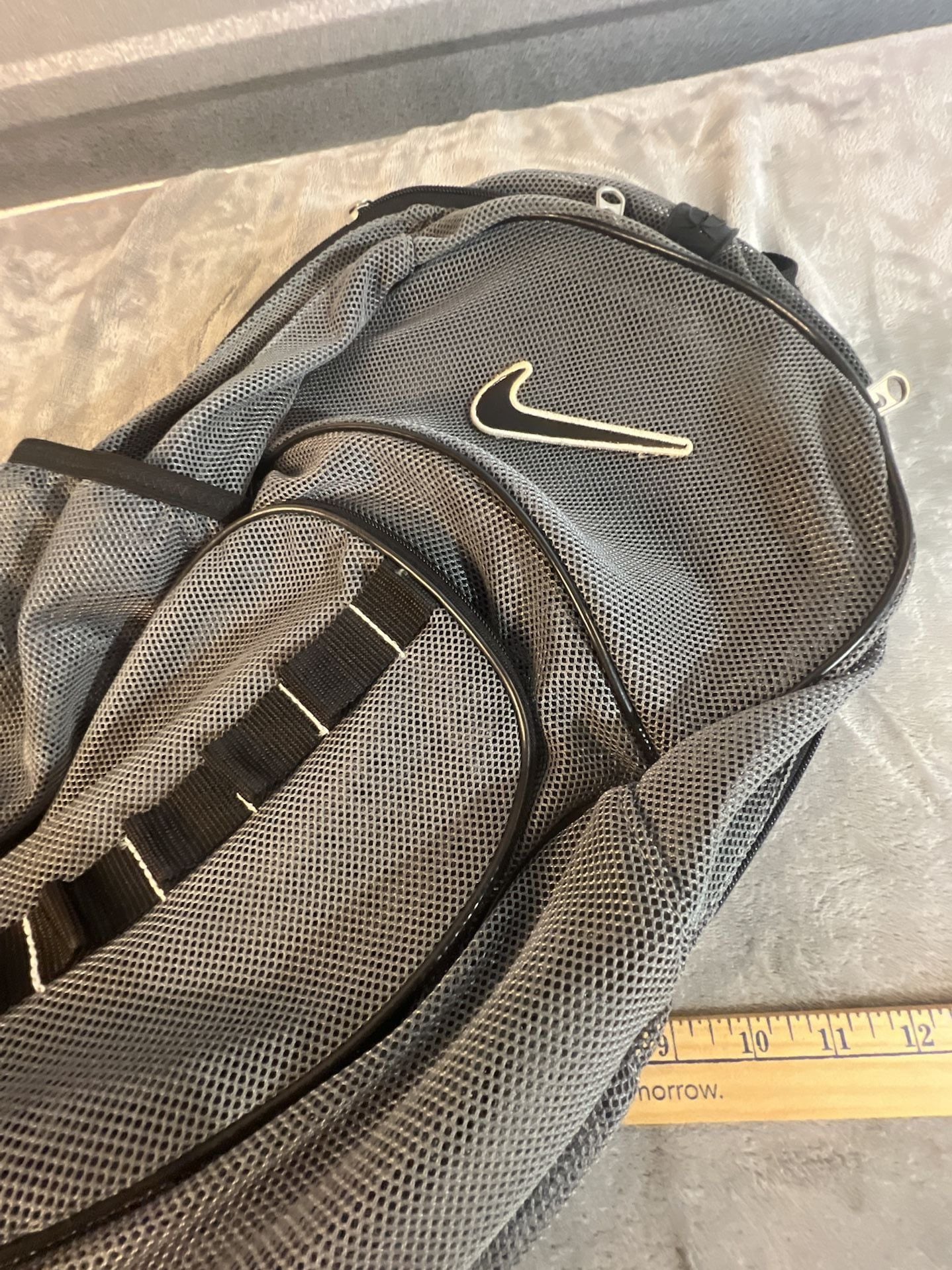 Nike Gray Mesh Backpack Gym School Sport Bag 10