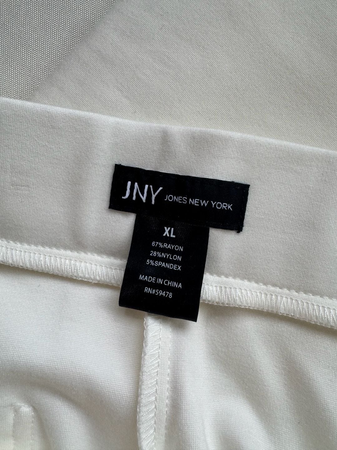 White Wide Leg Pull On Pants Quiet Luxury Minimalist Size XL 3