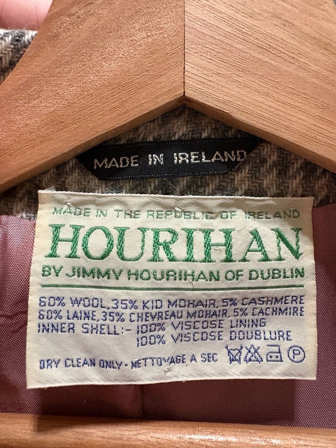 Hourihan Plaid Lined Blazer Wool blend, Made in Ireland Size 14 9