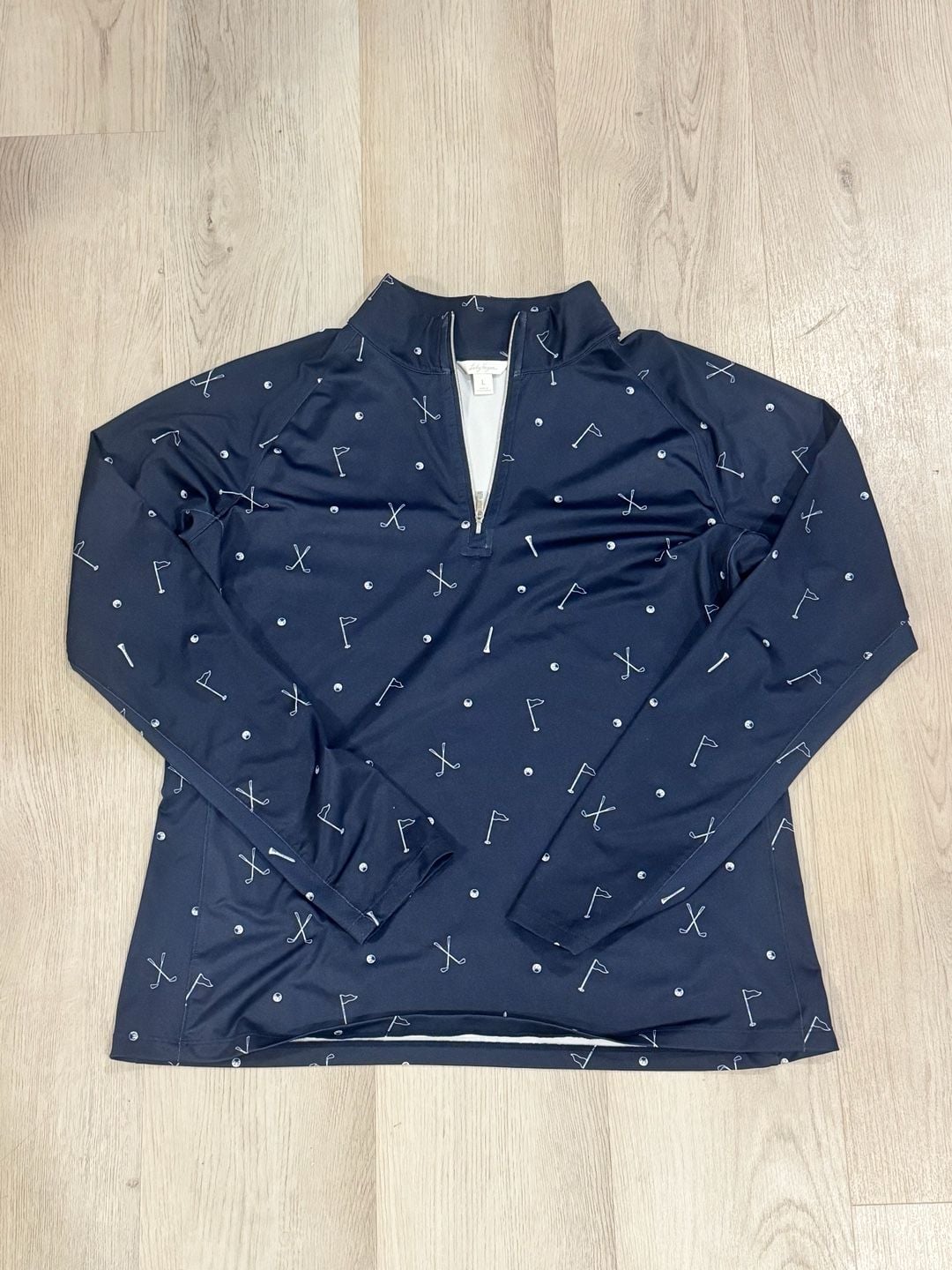 Lady Hagen Golf Pullover Size L Navy Blue Golf Print 2