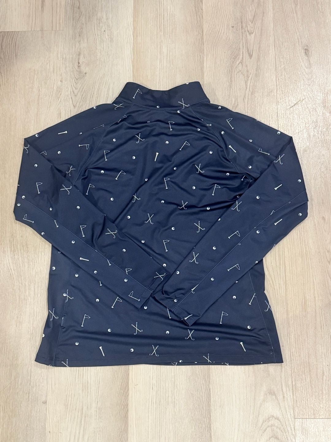Lady Hagen Golf Pullover Size L Navy Blue Golf Print 7