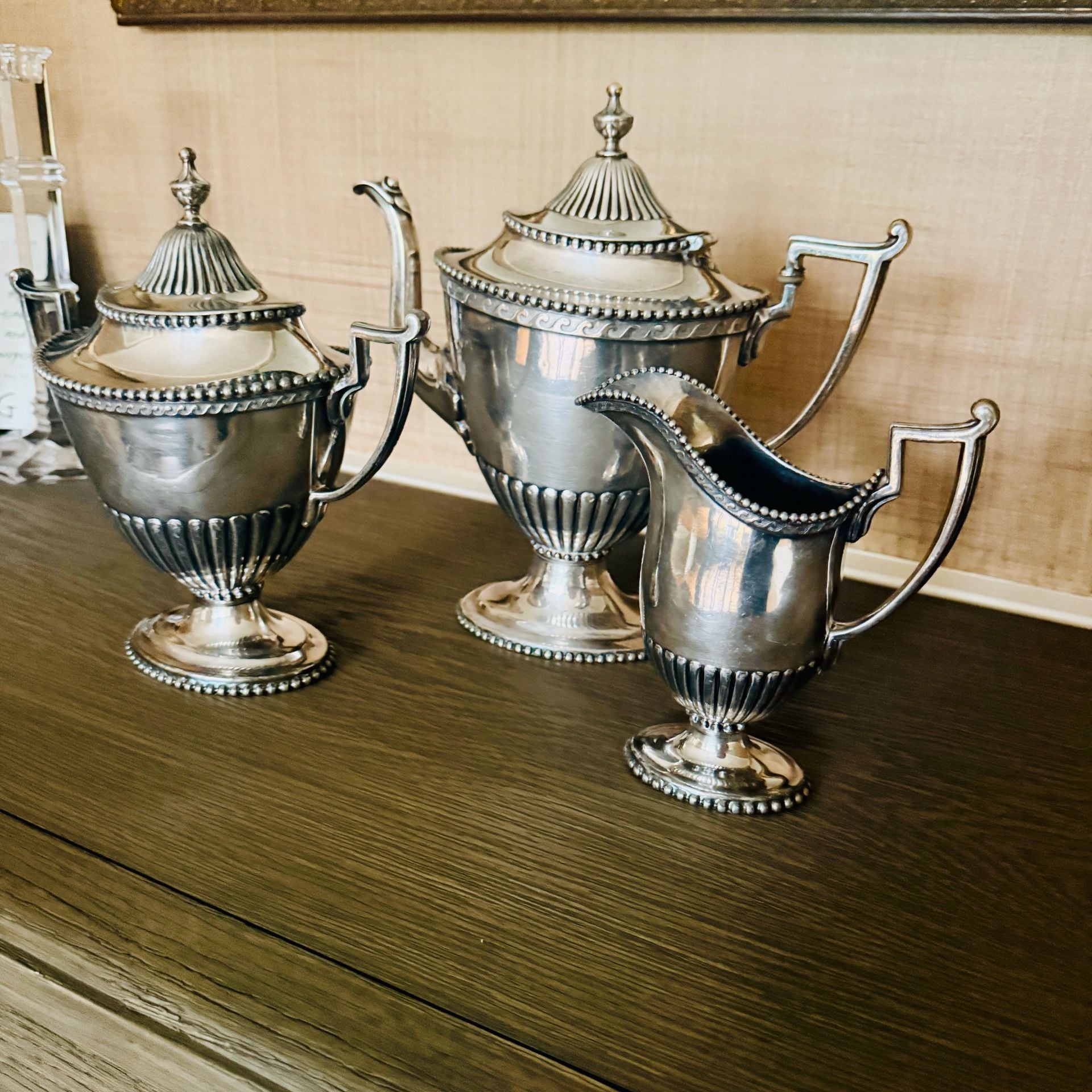 Vintage Reed & Barton 1941 Silver Plated Tea And Coffee Service Set Of Three 8