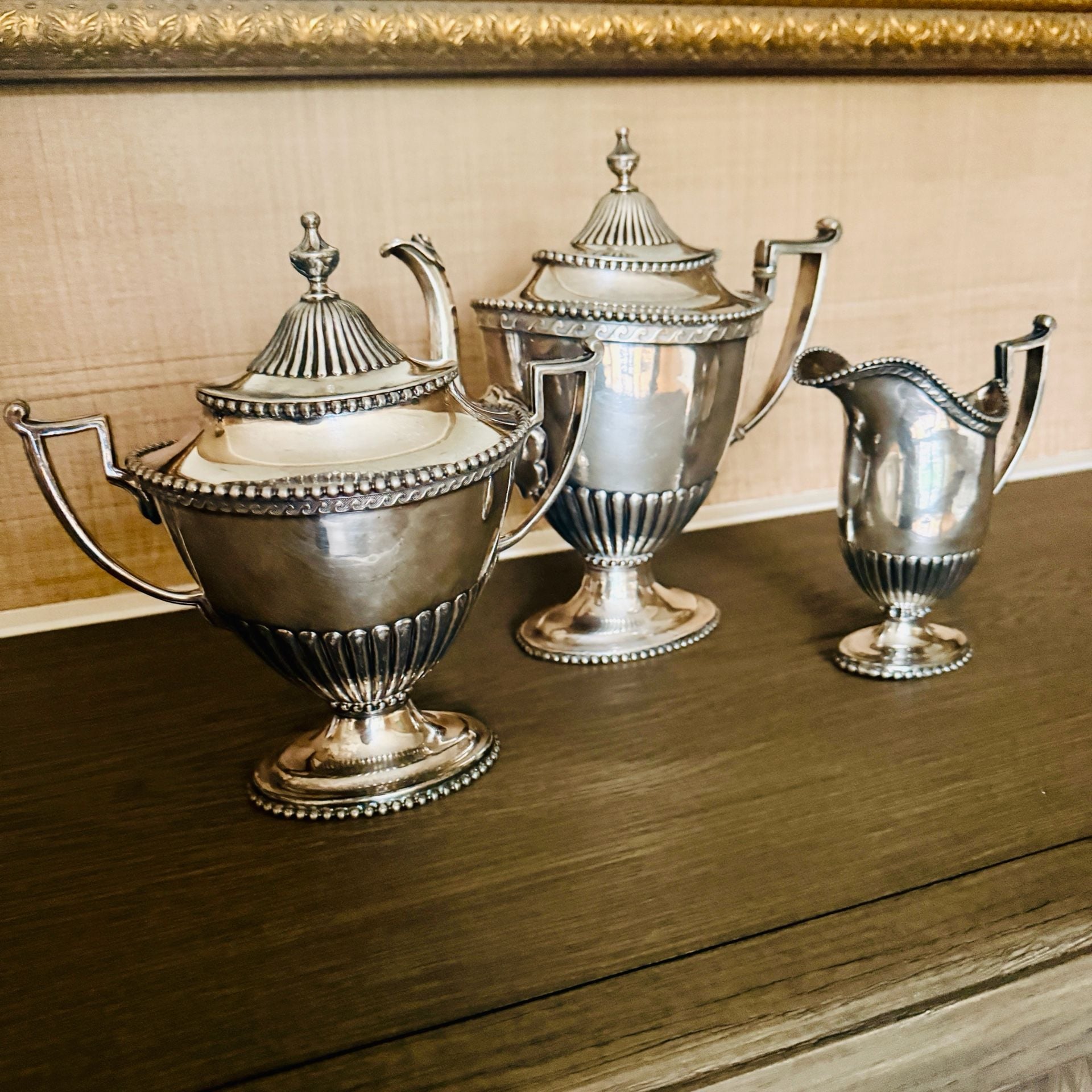 Vintage Reed & Barton 1941 Silver Plated Tea And Coffee Service Set Of Three 10