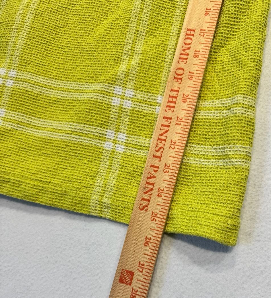 OBEY Men’s Large Lime Green Plaid Waffle Knit Short Sleeve Button-Up Shirt 6