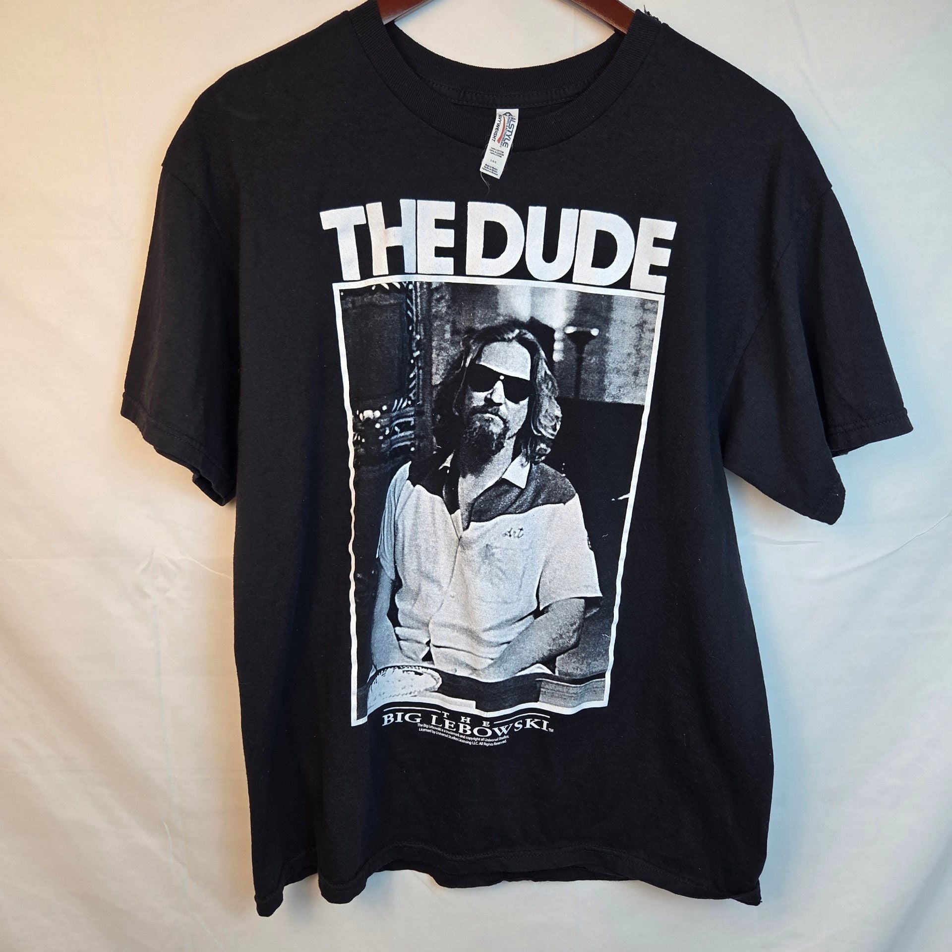 Alstyle The Big Lebowski The Dude T-Shirt Size L Black Movie Tee 2