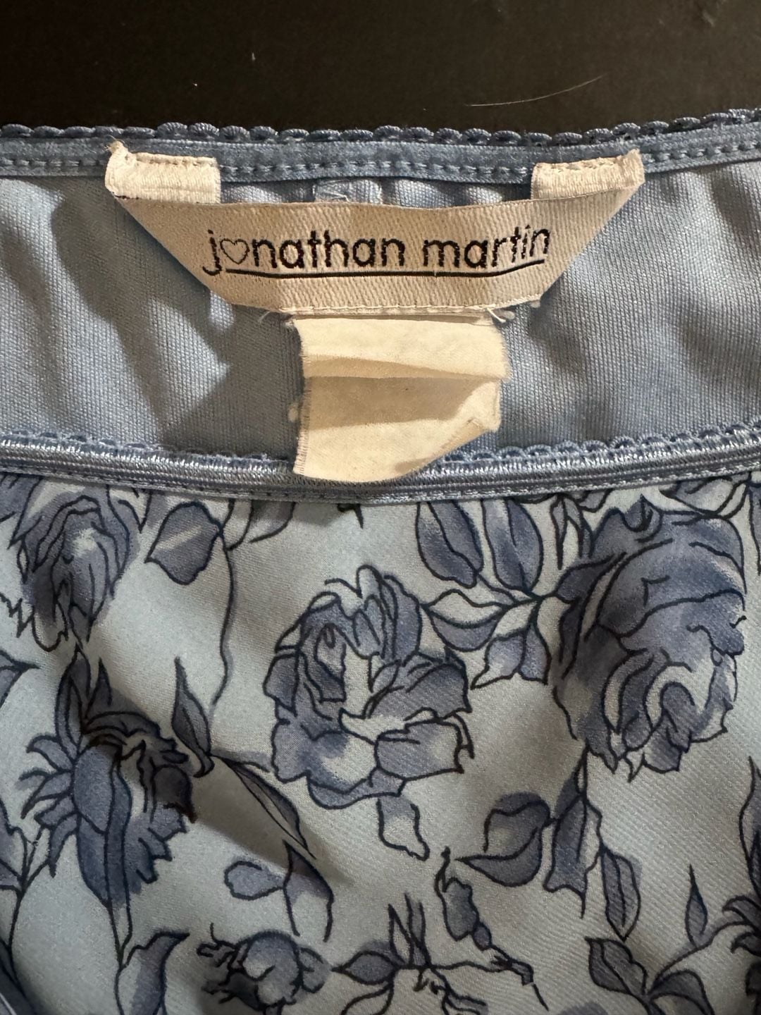 Jonathan Martin Floral Asymmetrical Skirt Blue Mesh Ruffle 4