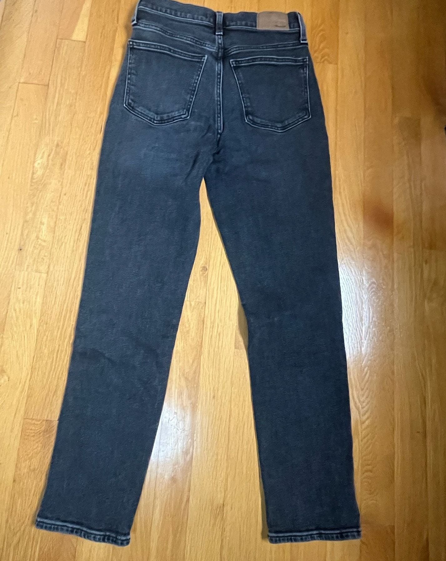 Madewell The Perfect Vintage Jean Size 26 Black Denim straight 6