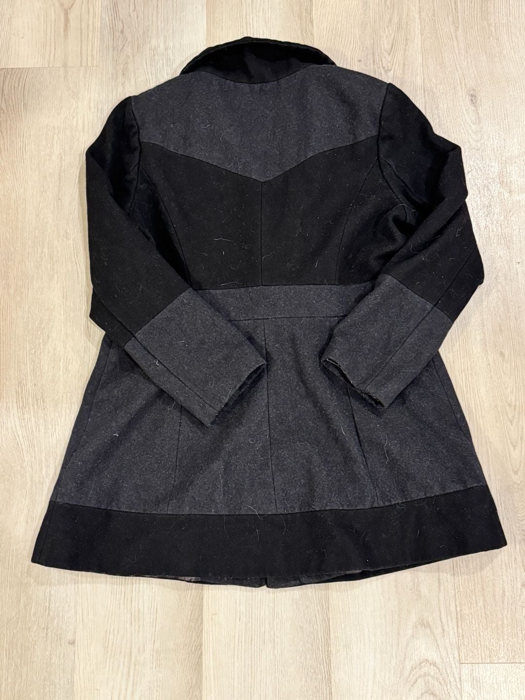 Guess Los Angeles Wool Blend Pea Coat Jacket Size XL Black 7