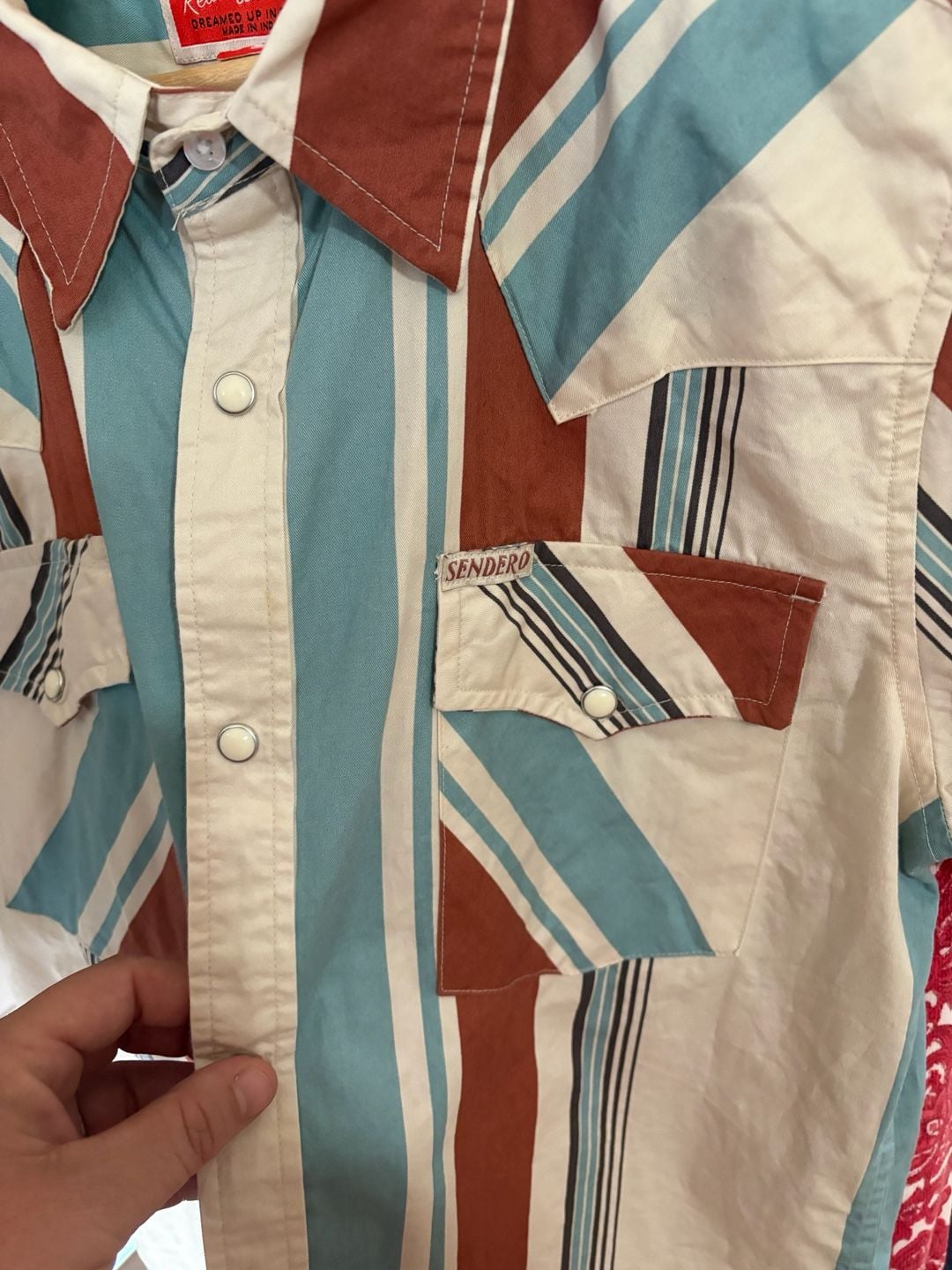 The Wyatt Pearl Snap Short Sleeve Print Shirt - Striped Sendero Provisions Co Sm 7