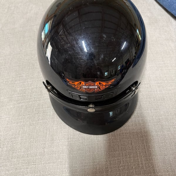 Harley Davidson Half Helmet Size M Black Motorcycle Biker Skull
