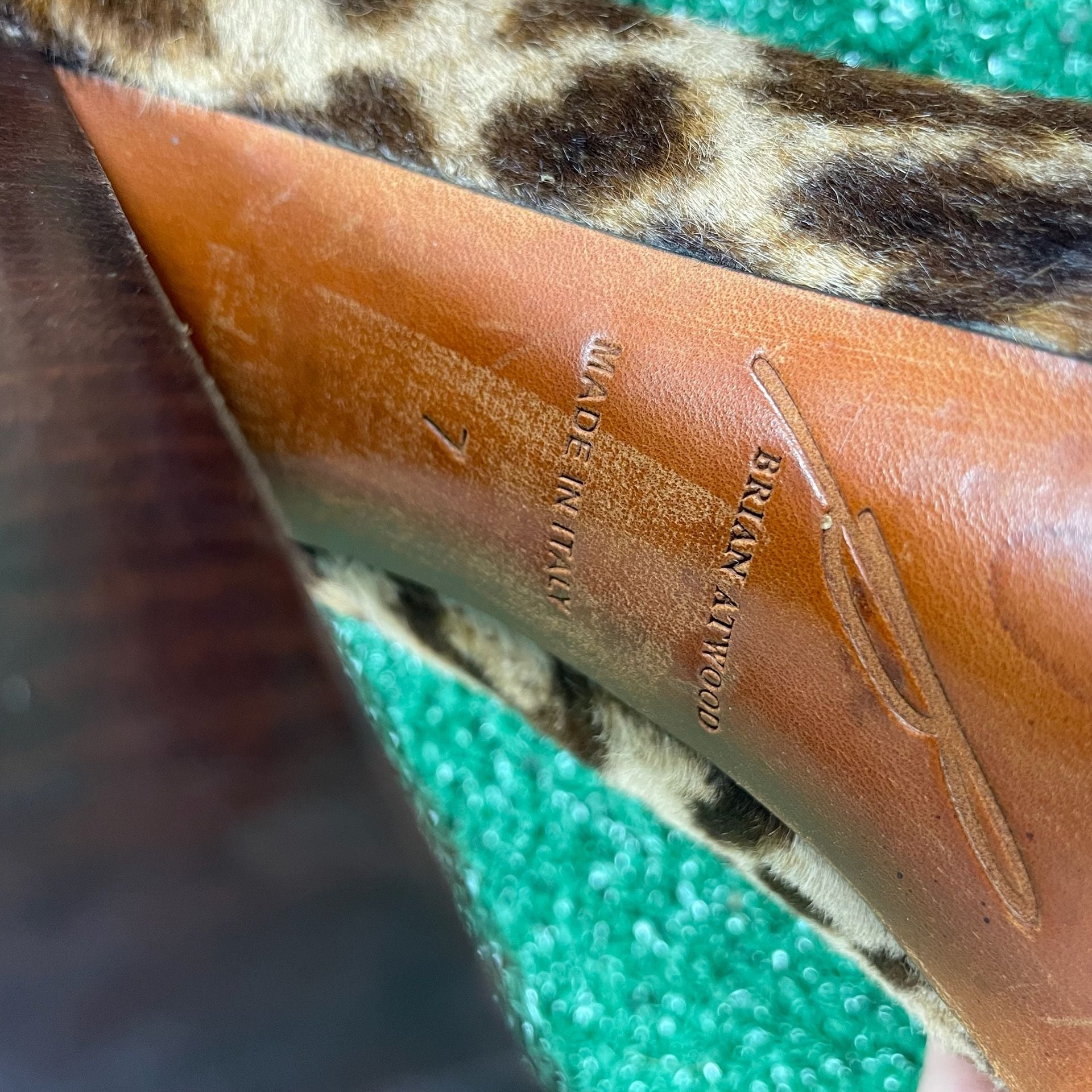 Brian Atwood Pumps Size 7 Leopard Ponyhair Platform Heels 7