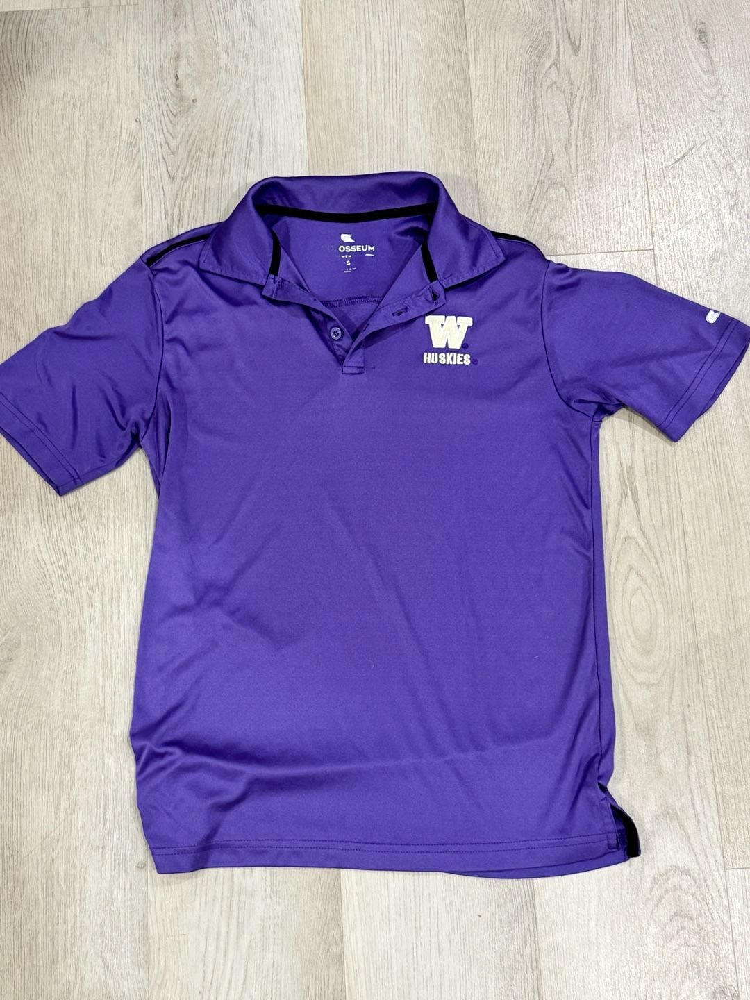 Colosseum Washington Huskies Polo Size S Purple Short Sleeve 2