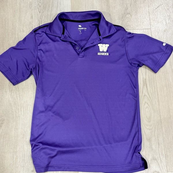 Colosseum Washington Huskies Polo Size S Purple Short Sleeve
