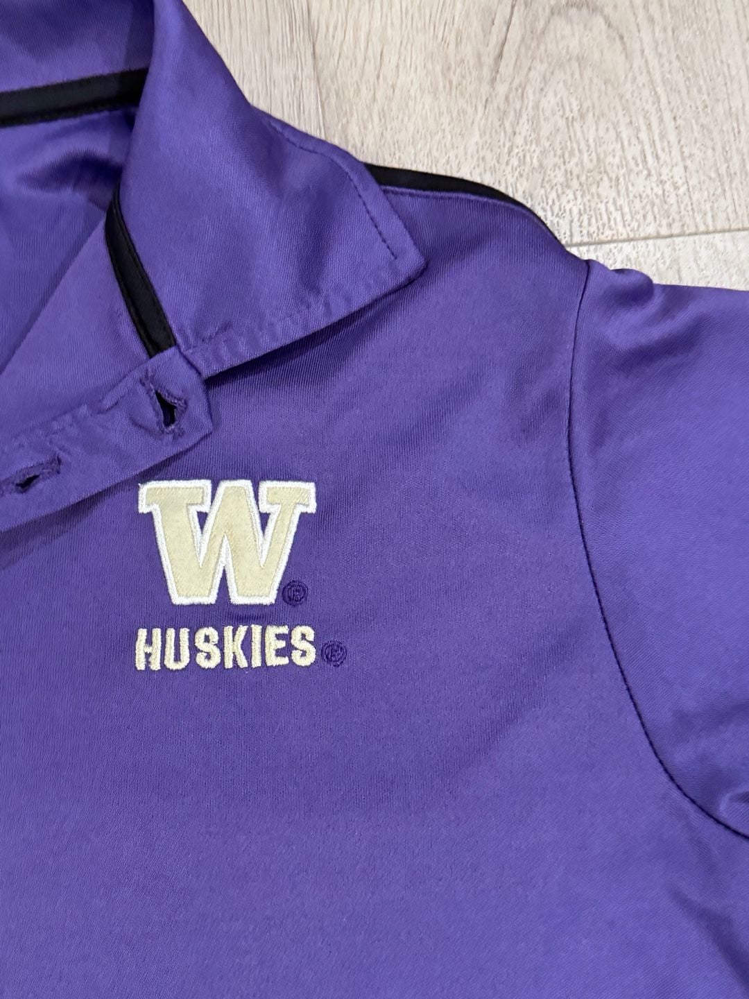 Colosseum Washington Huskies Polo Size S Purple Short Sleeve 3