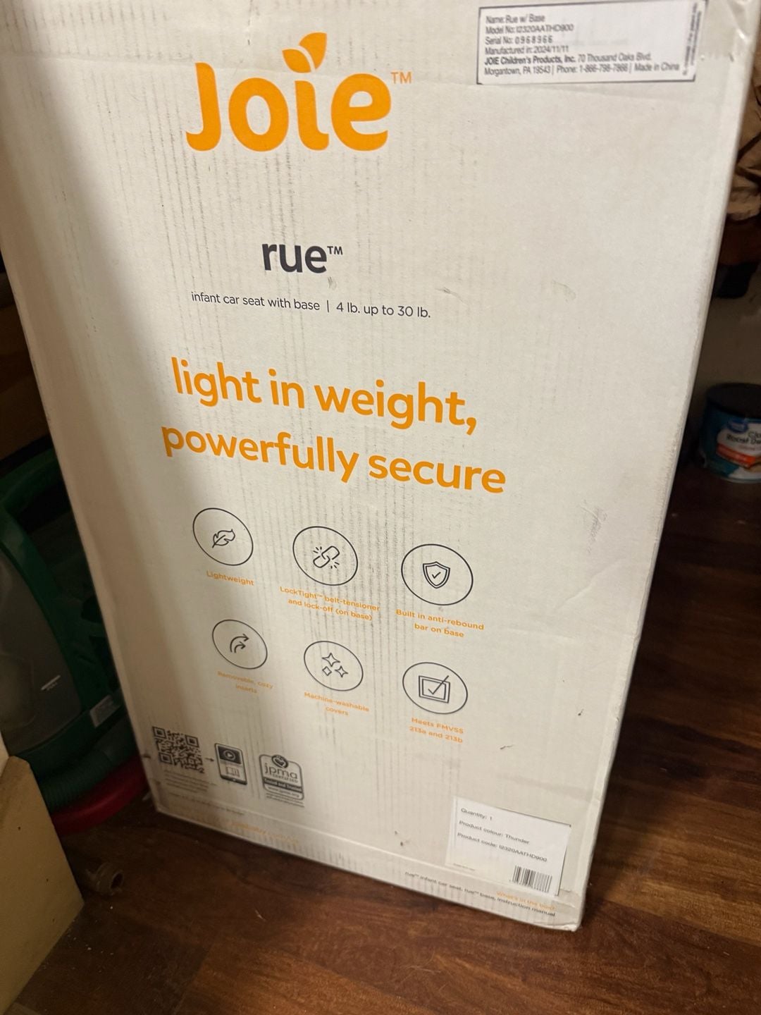 Joie Rue Infant Car Seat with Base Thunder 2