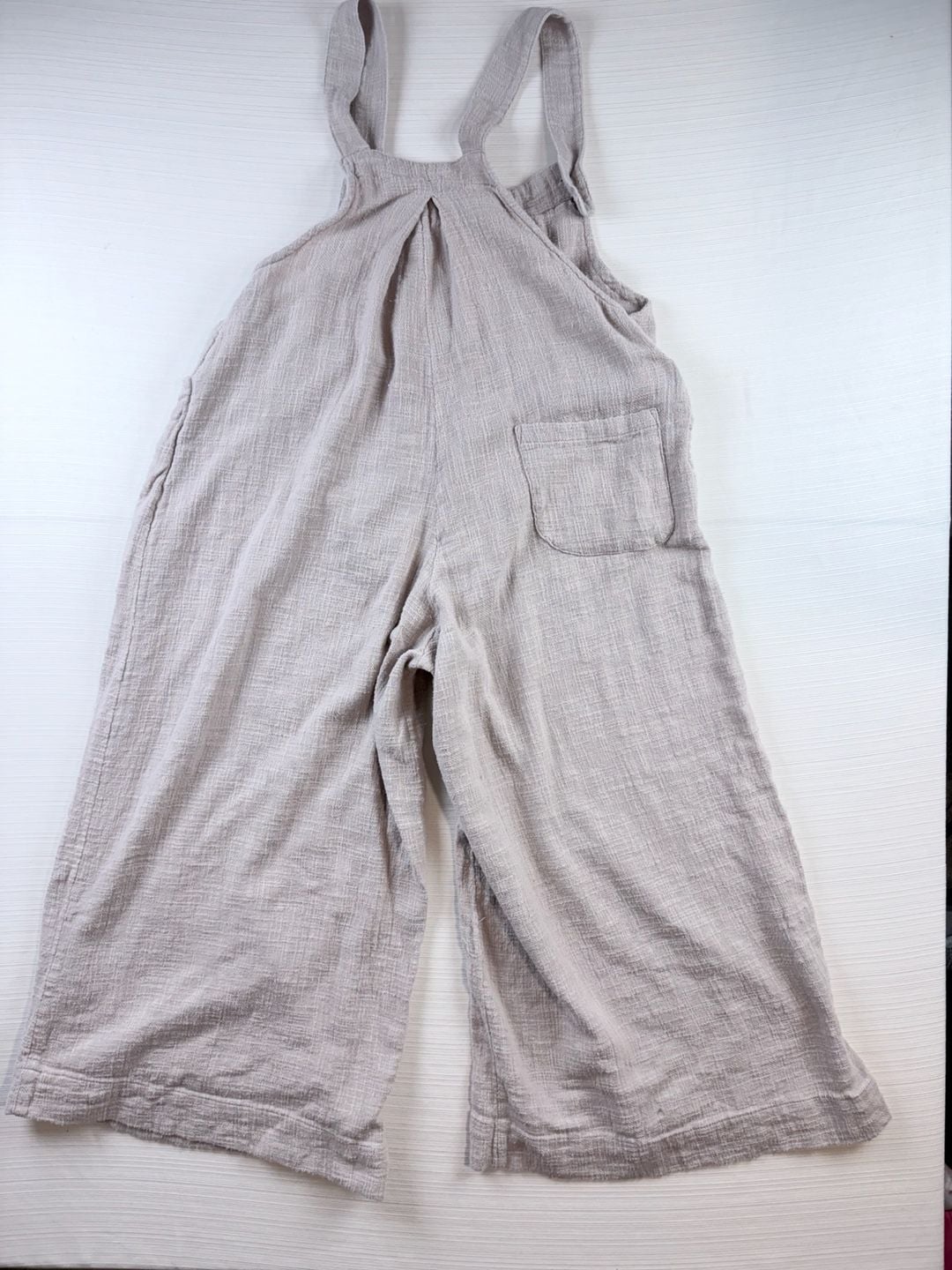Free People Jumpsuit Size XS Pinkish Beige Linen Cotton Wide Leg Overalls Romper 6