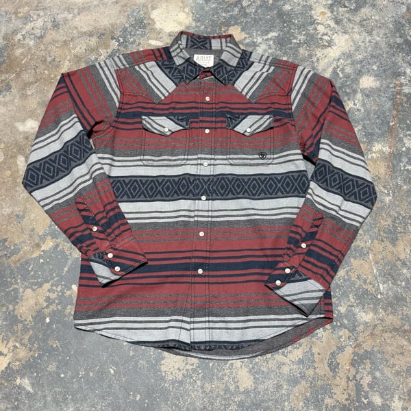 Ariat Aztec Print Western Snap Shirt Size M