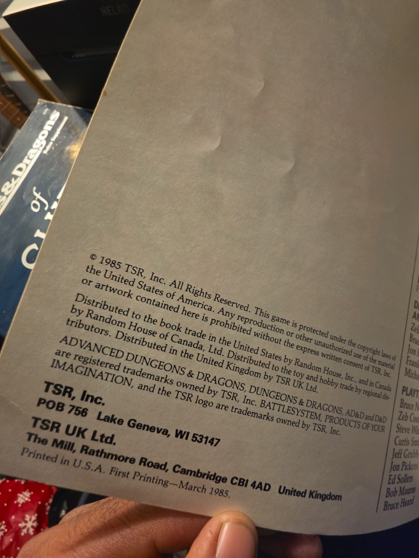 TSR Battlesystem Fantasy Combat Supplement 1985 Rulebook 3
