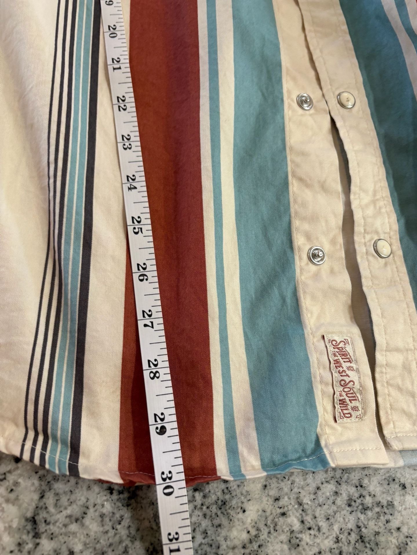 The Wyatt Pearl Snap Short Sleeve Print Shirt - Striped Sendero Provisions Co Sm 6