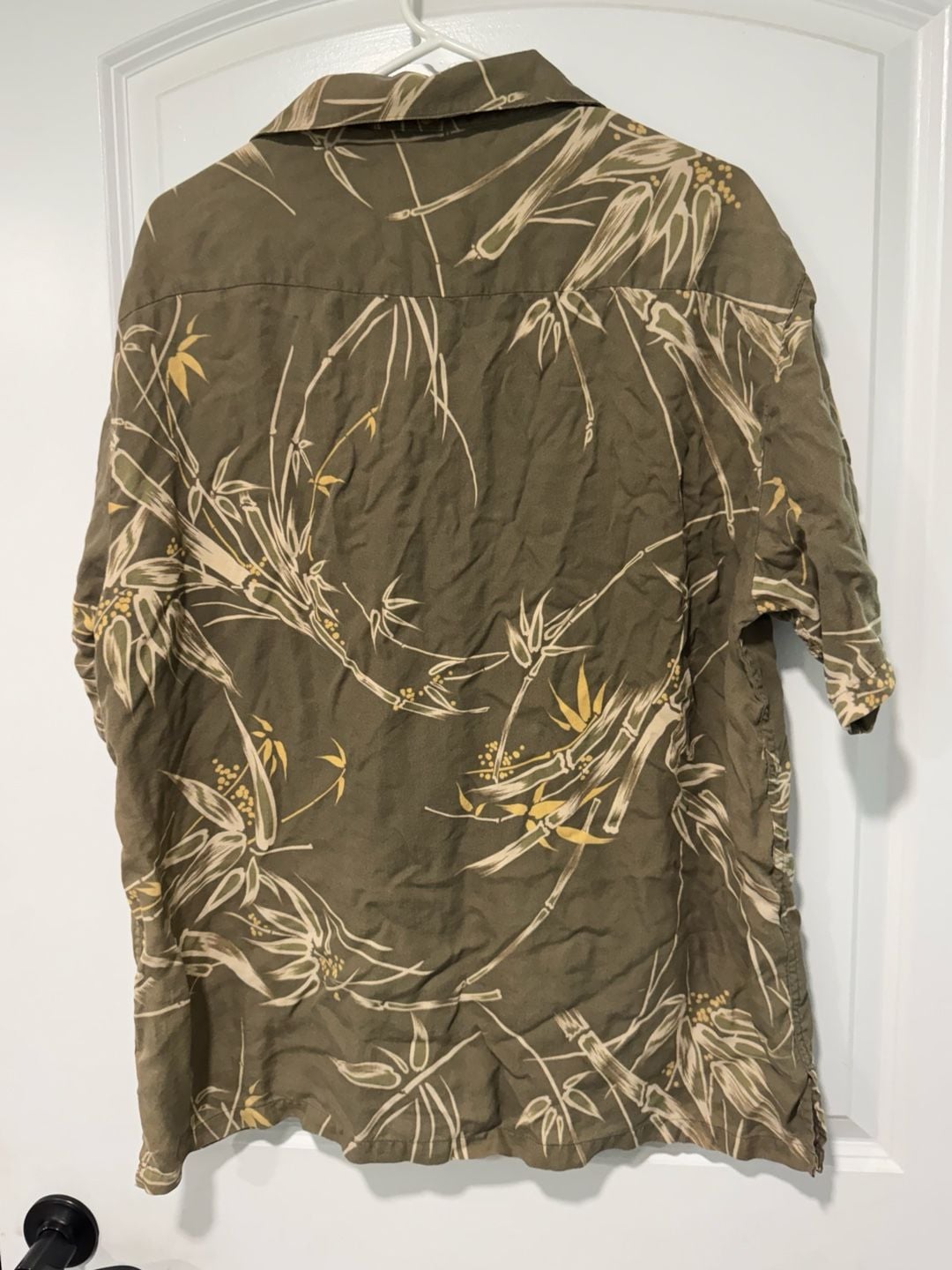 Grandpa Core Aloha Shirt Olive Botanical Coastal Resort Hawaiian Men’s M 3