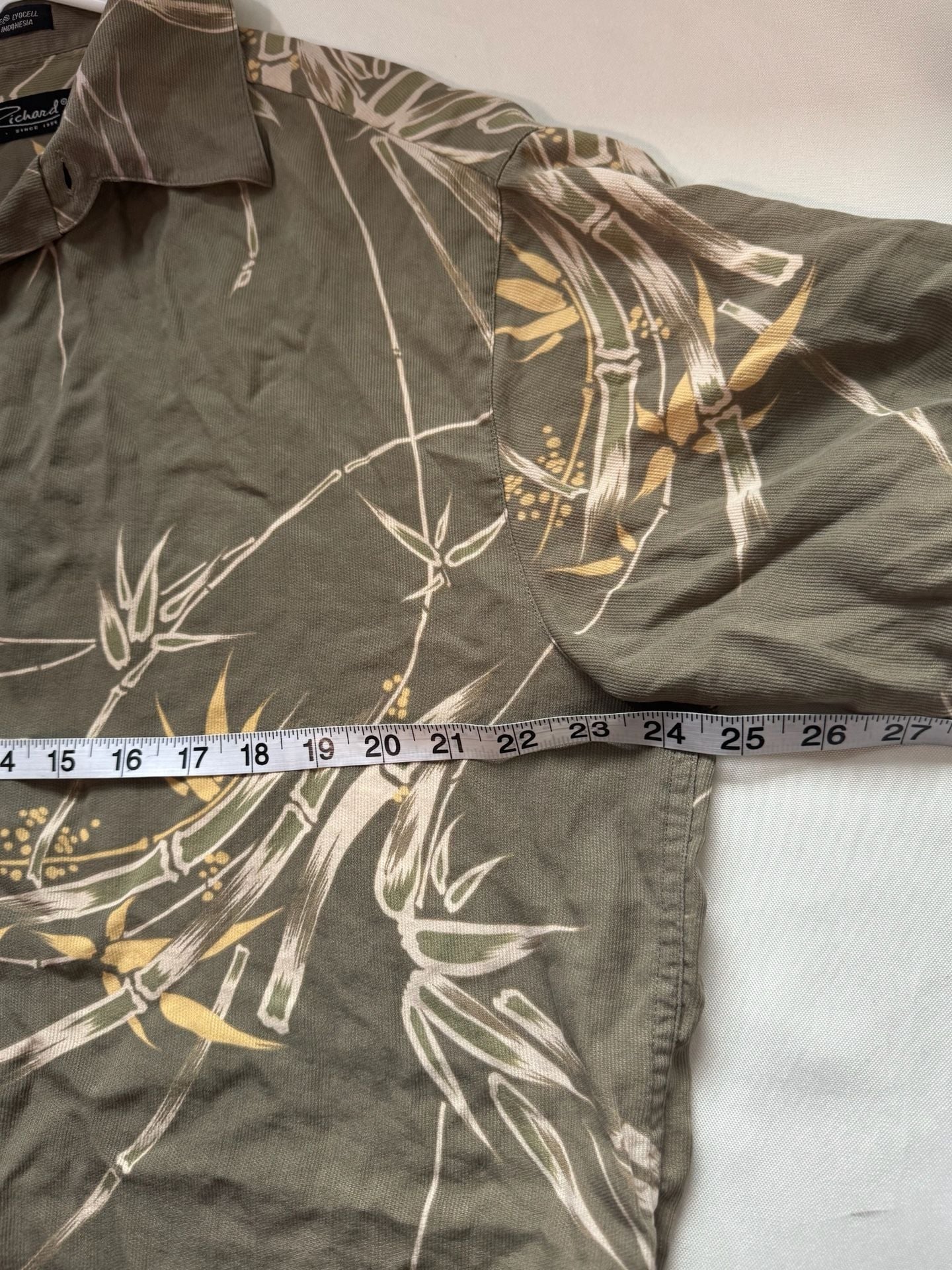 Grandpa Core Aloha Shirt Olive Botanical Coastal Resort Hawaiian Men’s M 5