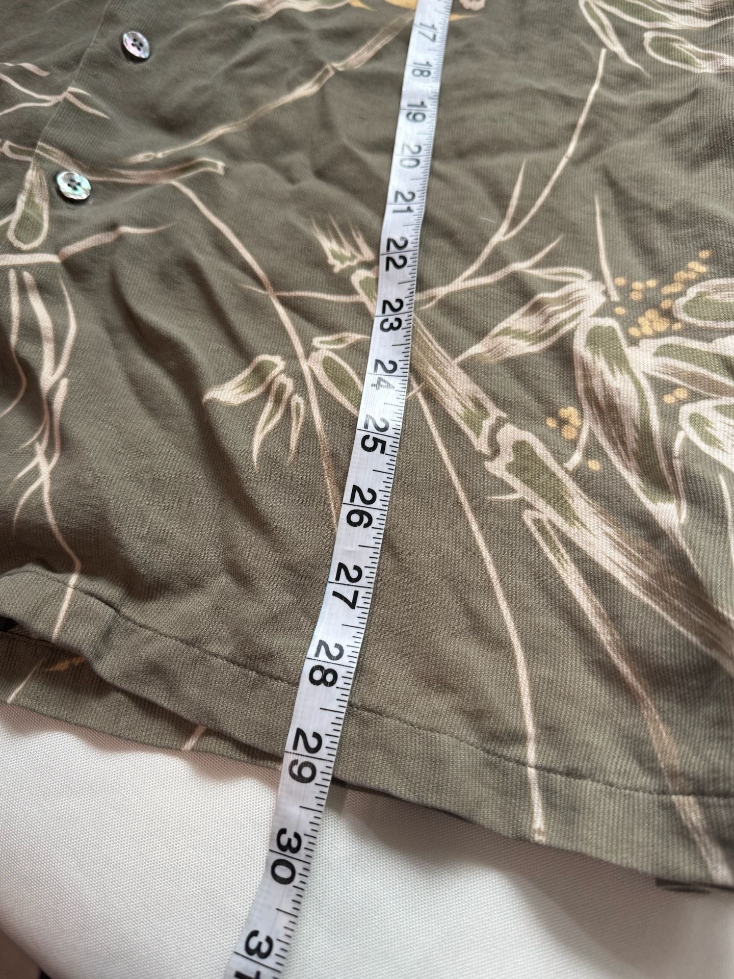 Grandpa Core Aloha Shirt Olive Botanical Coastal Resort Hawaiian Men’s M 6