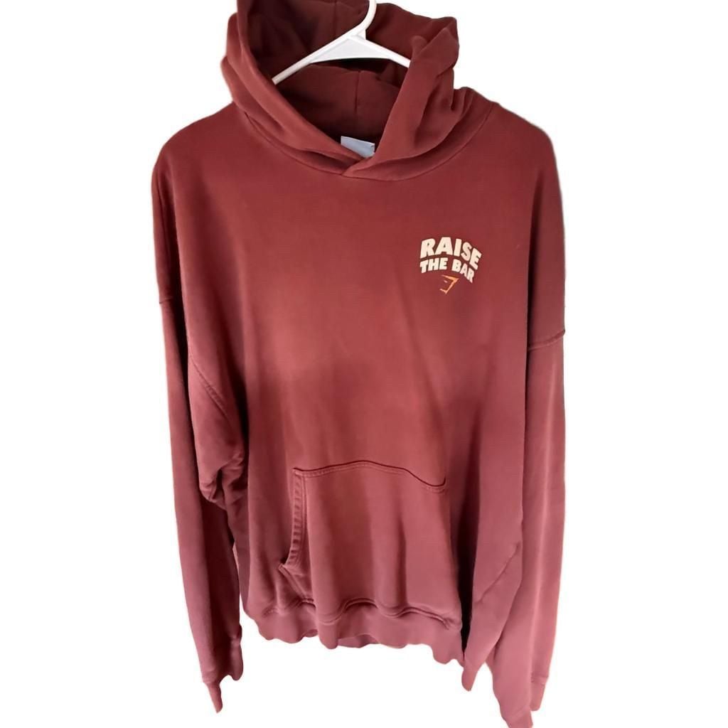 Gymshark Raise The Bar Hoodie Size L Burgundy Brown 4