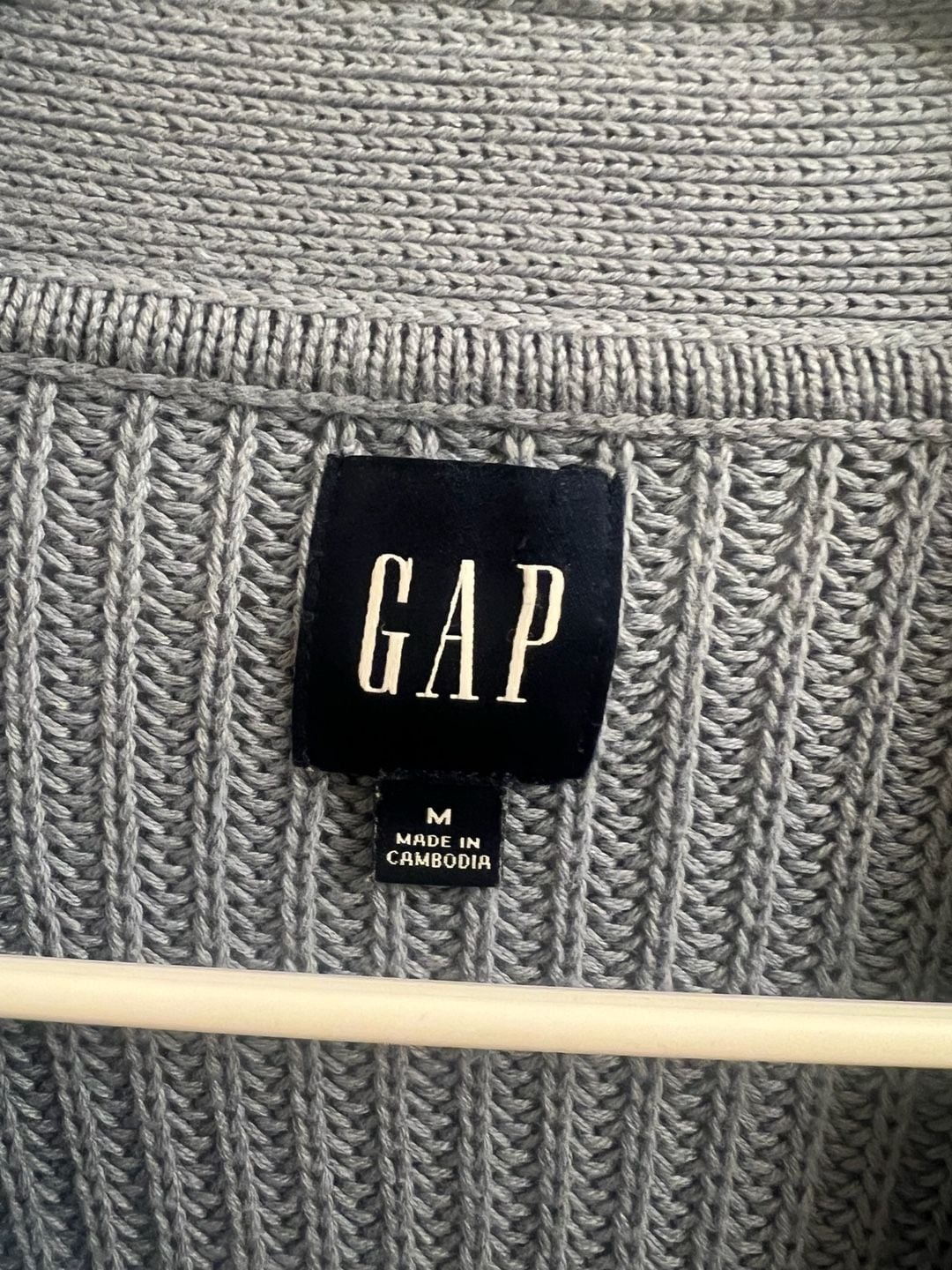 Gap Chunky Knit Cardigan Size M Blue V-Neck Sweater Eclectic Grandpa 3