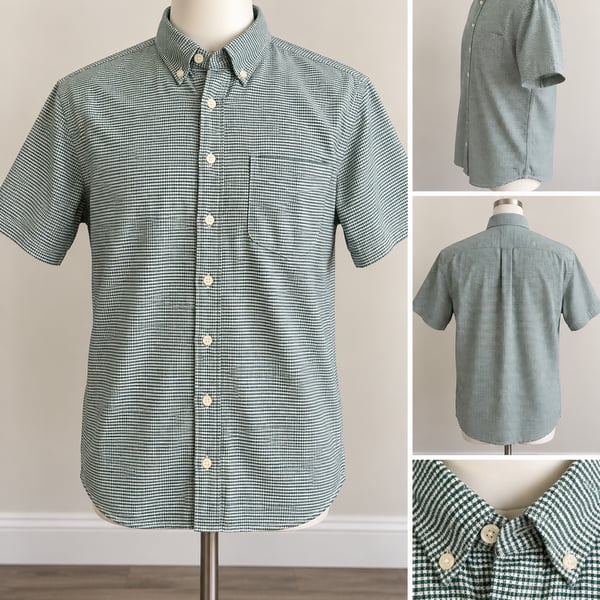 Vintage Abercrombie & Fitch Men’s M Green Gingham Button Down Shirt 100% Cotton