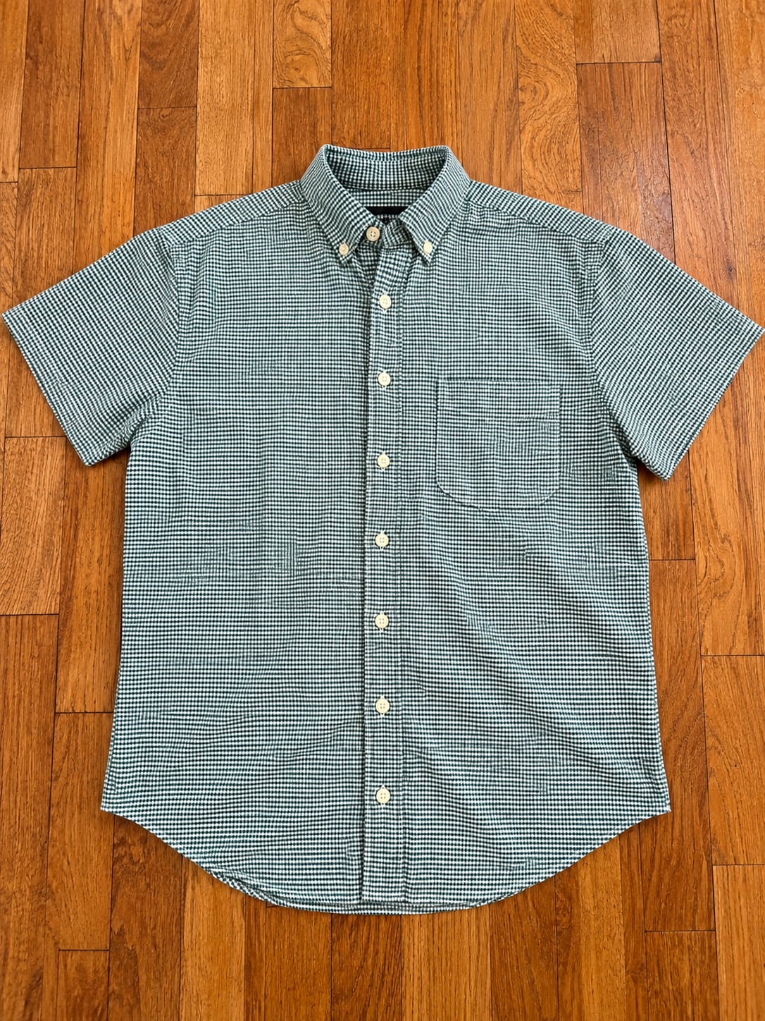 Vintage Abercrombie & Fitch Men’s M Green Gingham Button Down Shirt 100% Cotton 3