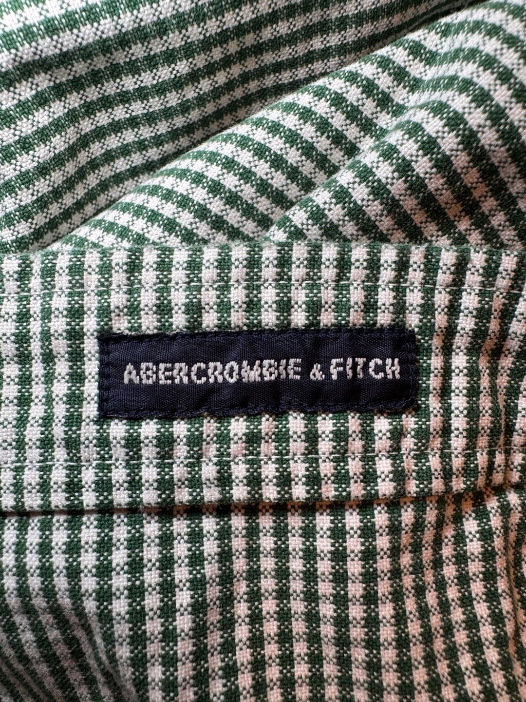 Vintage Abercrombie & Fitch Men’s M Green Gingham Button Down Shirt 100% Cotton 6