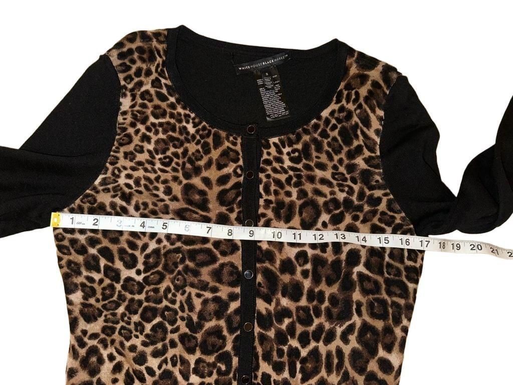 White House Black Market Cardigan Size S Leopard print 9