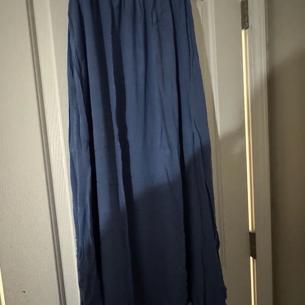 La miel Blue Smocked Waist Maxi Skirt