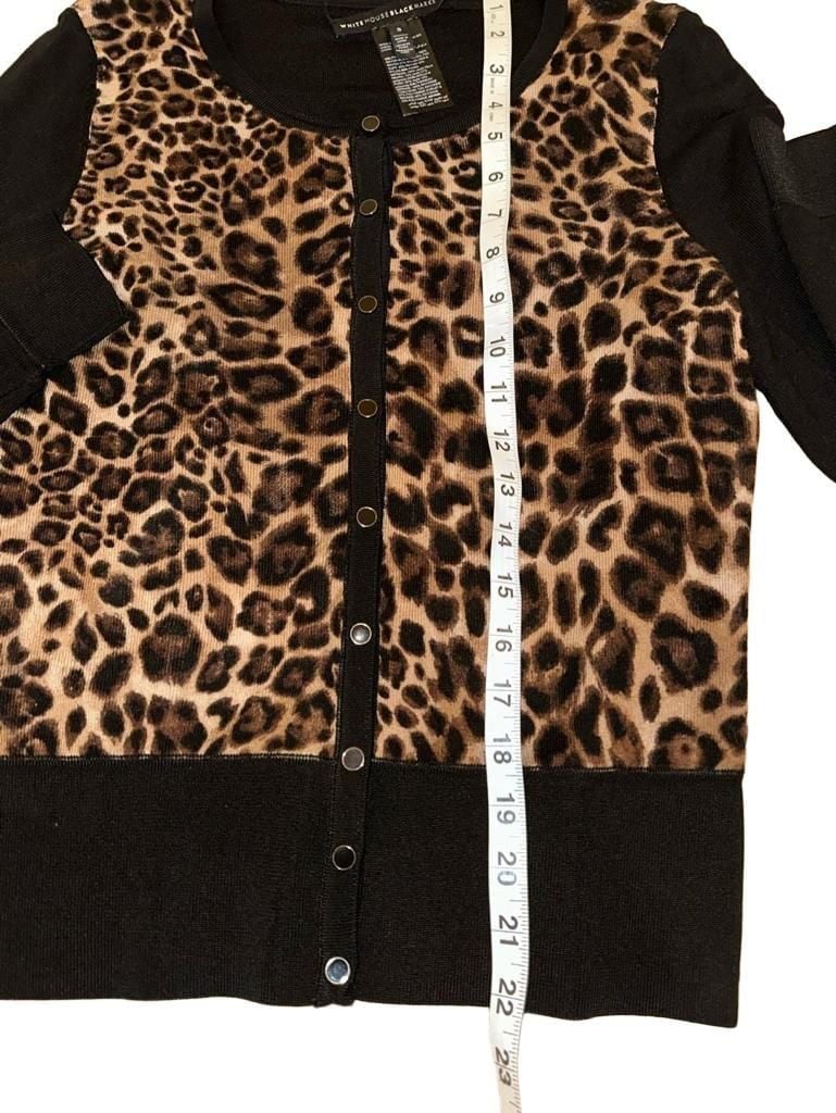 White House Black Market Cardigan Size S Leopard print 10