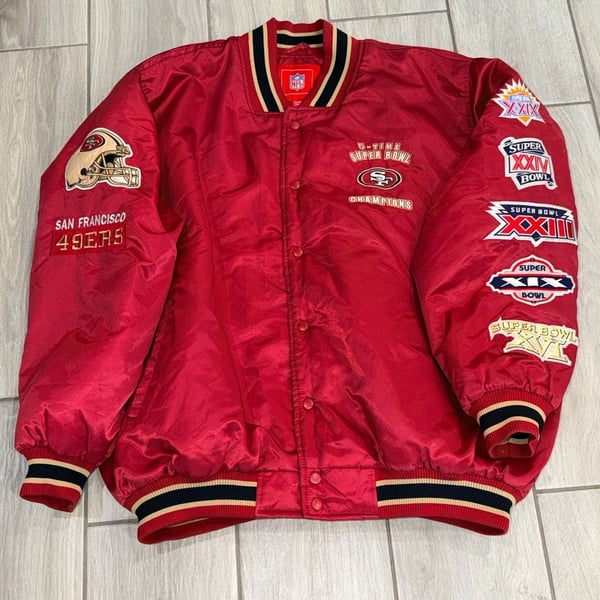 NFL San Francisco 49ers 5-Time Super Bowl Champions Satin Jacket
