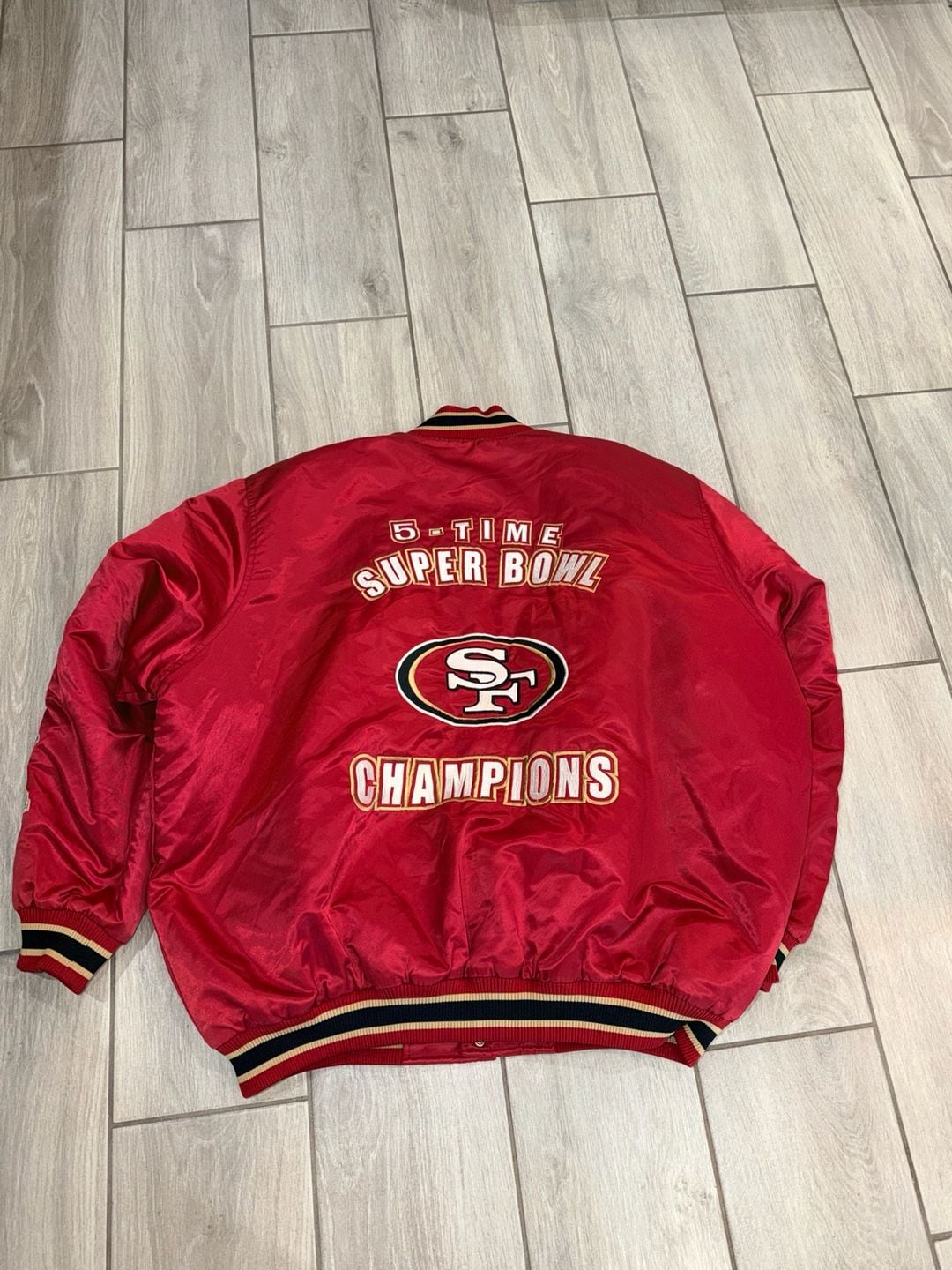 NFL San Francisco 49ers 5-Time Super Bowl Champions Satin Jacket 3