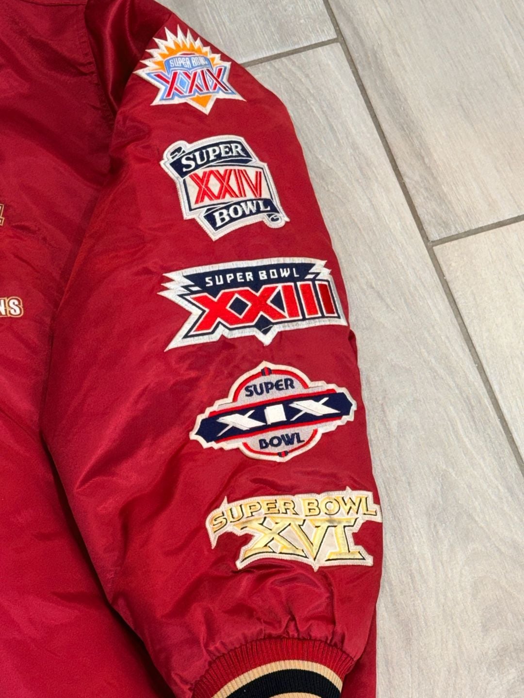 NFL San Francisco 49ers 5-Time Super Bowl Champions Satin Jacket 4
