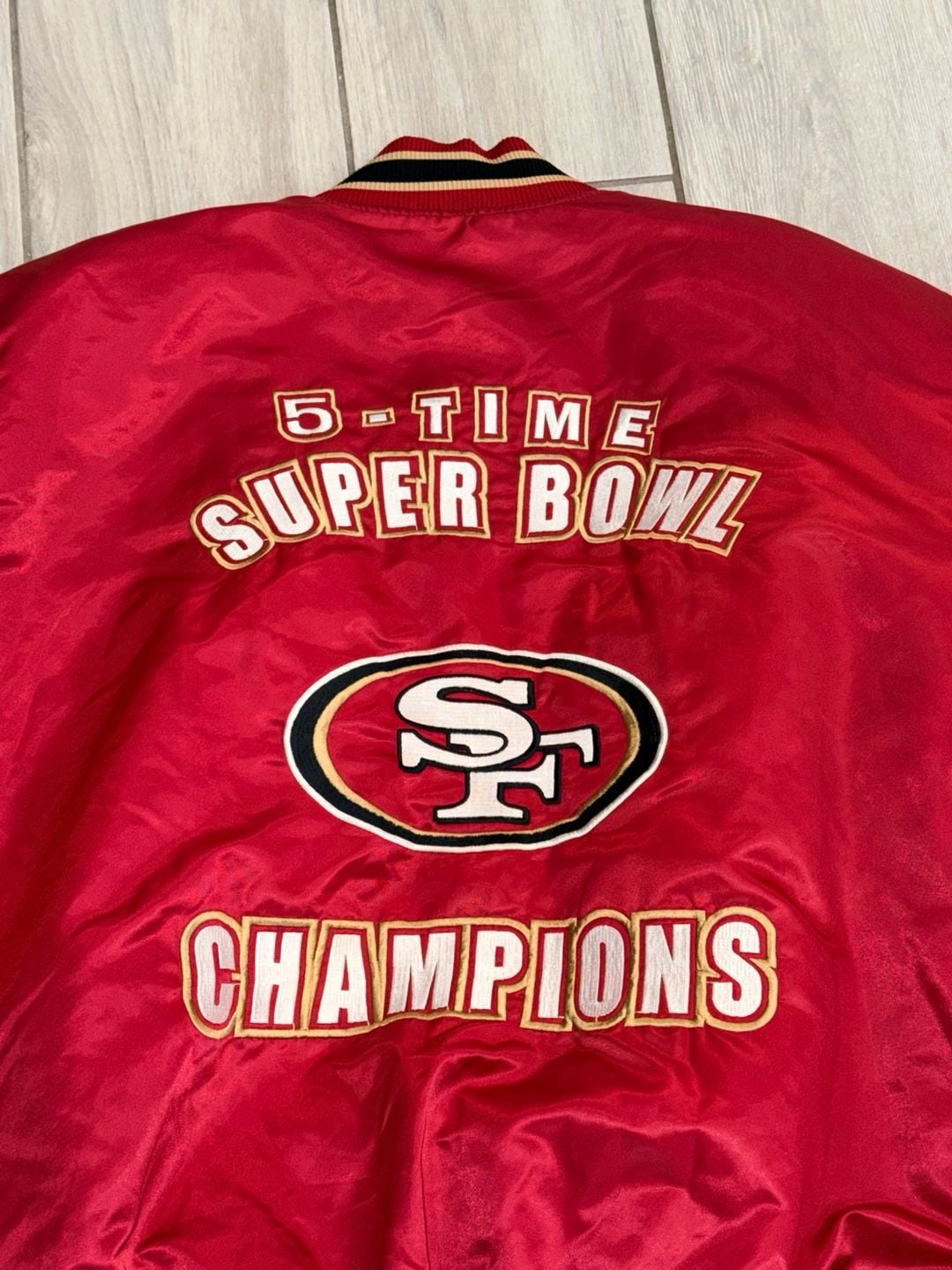 NFL San Francisco 49ers 5-Time Super Bowl Champions Satin Jacket 7