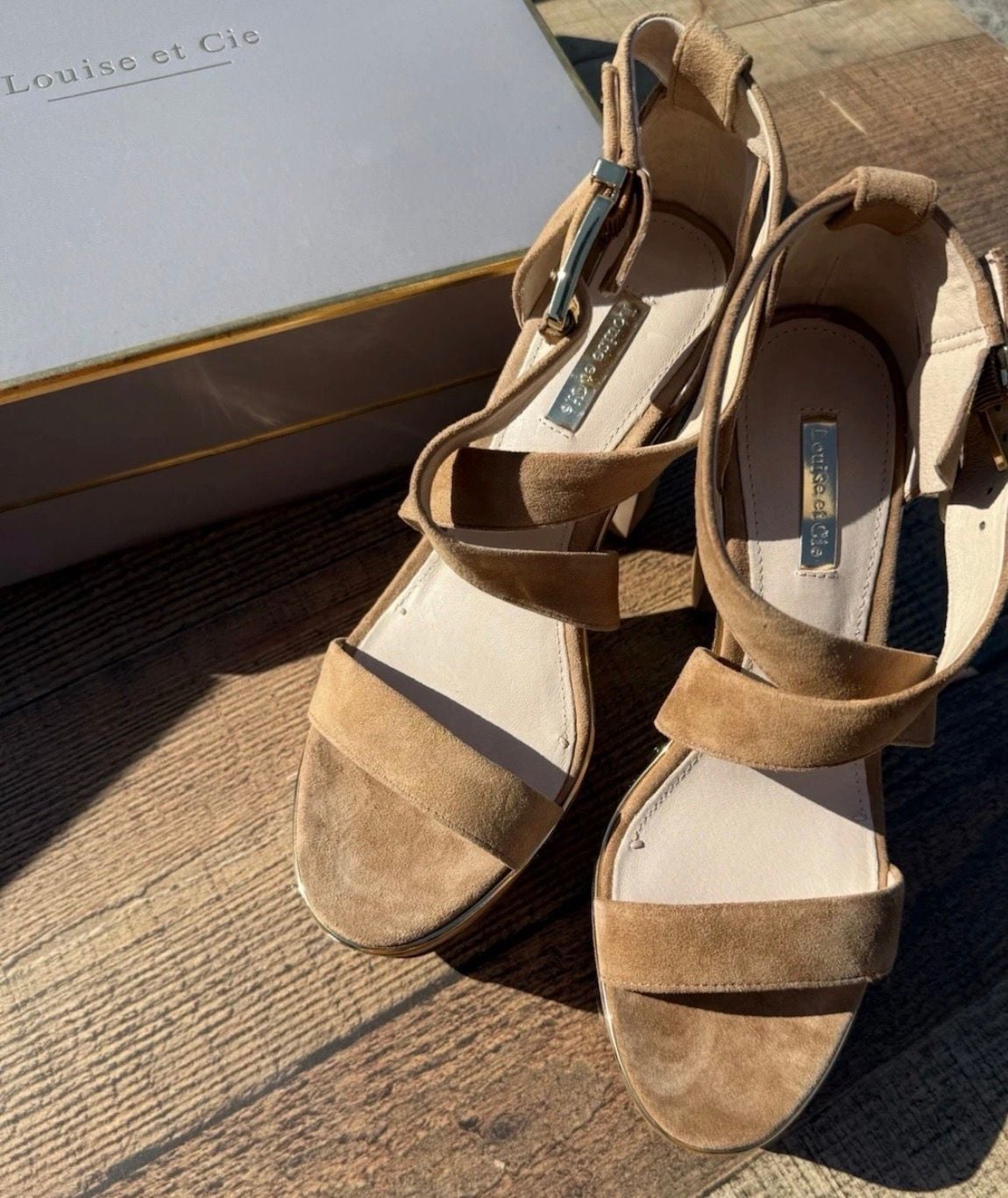Louise Et Cie Lo-Jazmin Size 8.5M Hazelnut Kidsuede Platform Heel 2
