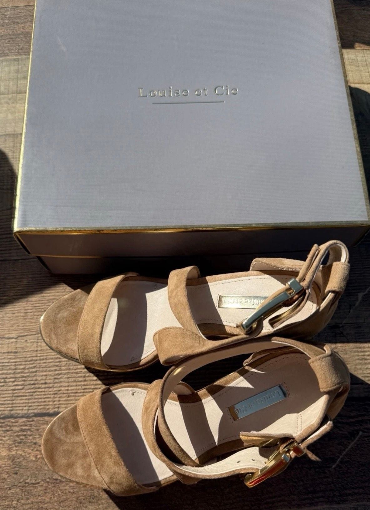 Louise Et Cie Lo-Jazmin Size 8.5M Hazelnut Kidsuede Platform Heel 4