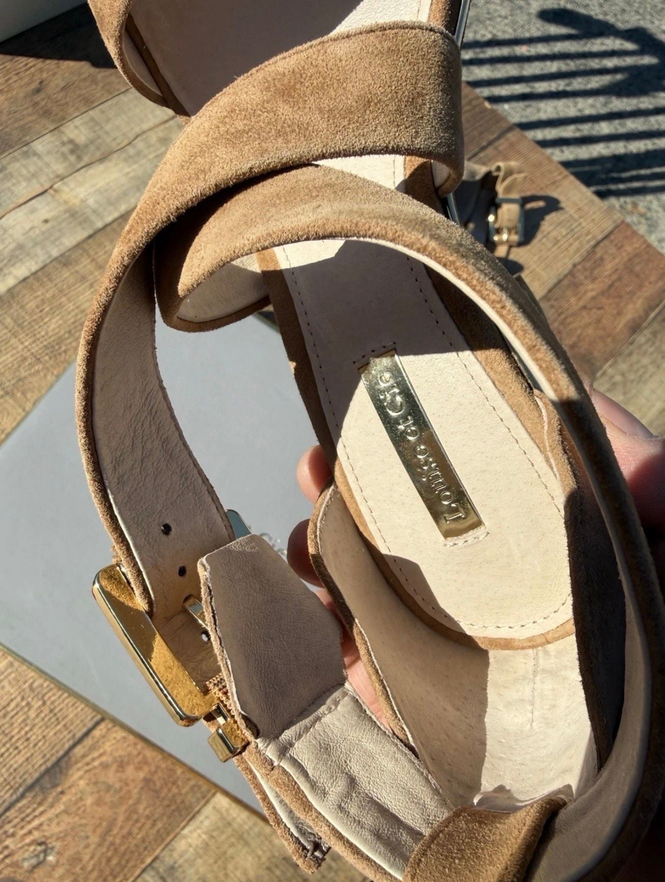 Louise Et Cie Lo-Jazmin Size 8.5M Hazelnut Kidsuede Platform Heel 10