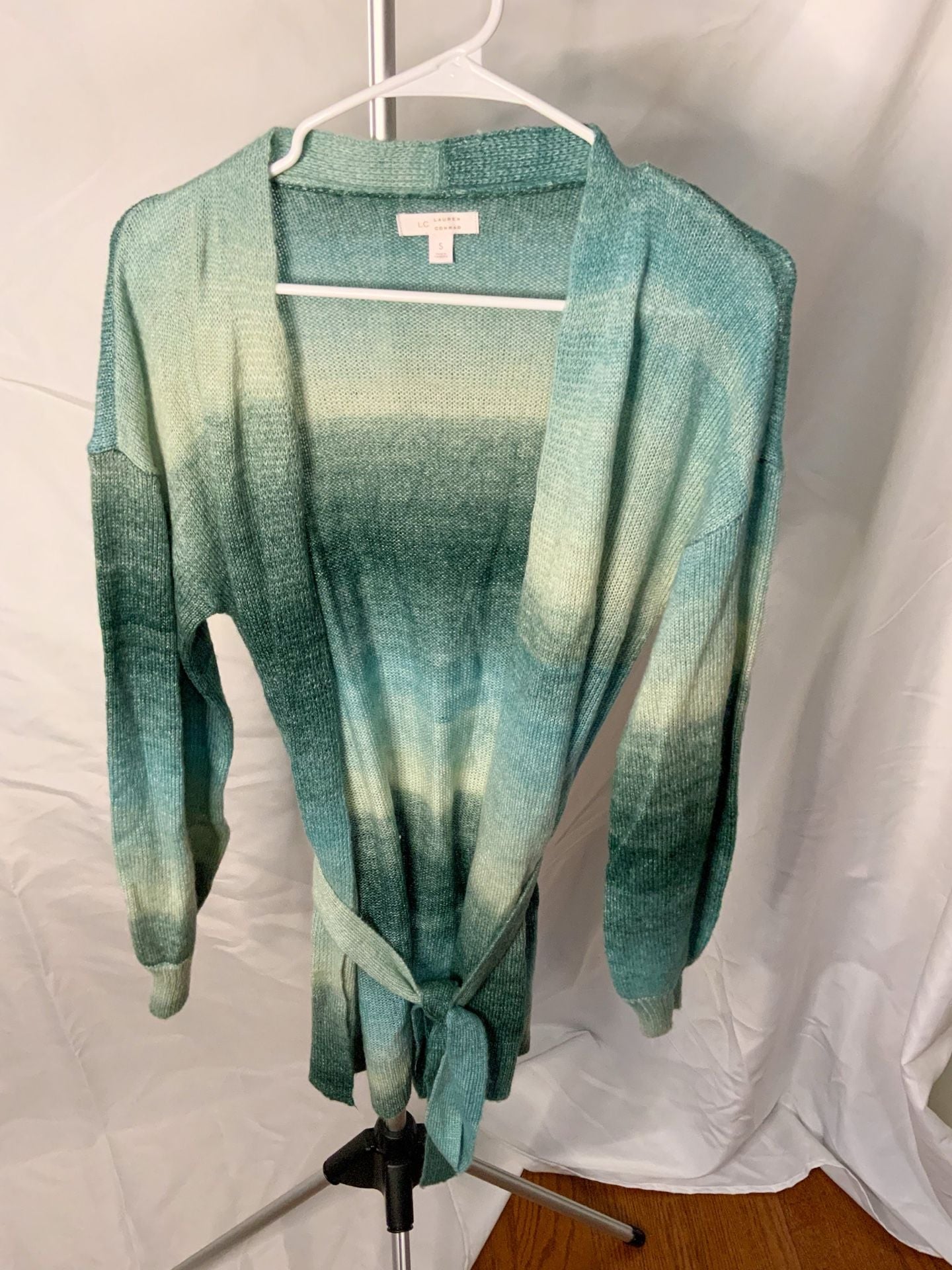 LC Lauren Conrad Ombre Belted Cardigan Women’s Size S Green 1