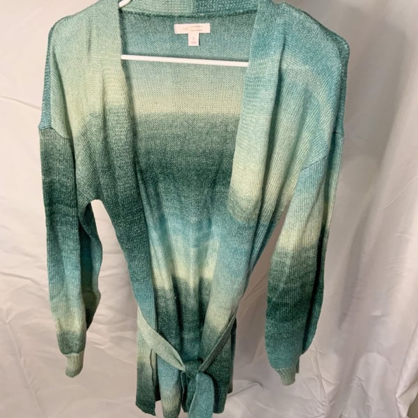 LC Lauren Conrad Ombre Belted Cardigan Women’s Size S Green